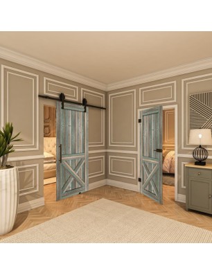 Ganzglastür - Country Bunt geplankt Model 50