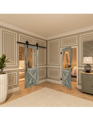 Ganzglastür - Country Bunt geplankt Model 52