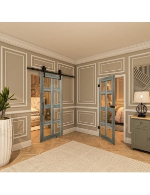 Ganzglastür - Country Bunt geplankt Model 61