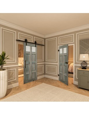 Ganzglastür - Country Bunt geplankt Model 66