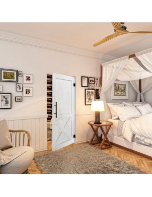 Pendeltür - Country Weiss Rustikal Model 50-modernes Zuhause