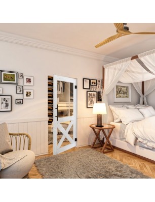 Pendeltür - Country Weiss Rustikal Model 51-modernes Zuhause