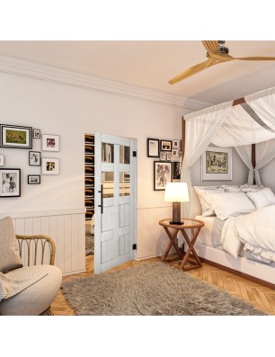 Pendeltür - Country Weiss Rustikal Model 62-modernes Zuhause