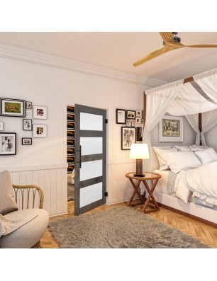 Pendeltür - Country Schwarz gebeizt Model 35