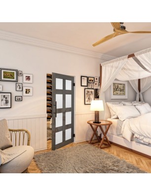 Pendeltür - Country Schwarz gebeizt Model 64