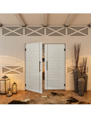 Pendeltür - Country Weiss Rustikal Model 10-modernes Zuhause