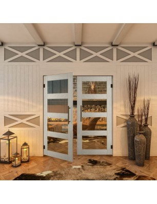 Pendeltür - Country Weiss Rustikal Model 31-modernes Zuhause