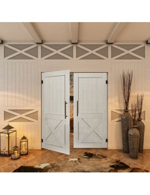 Pendeltür - Country Weiss Rustikal Model 50-modernes Zuhause