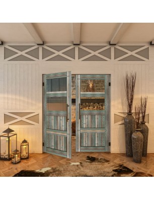 Pendeltür - Country Bunt geplankt Model 33-modernes Zuhause