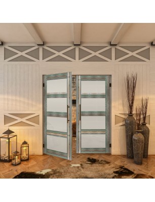 Pendeltür - Country Bunt geplankt Model 35-modernes Zuhause