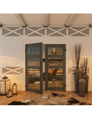 Pendeltür - Country Schwarz gebeizt Model 31