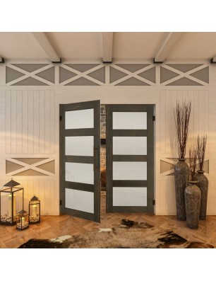 Pendeltür - Country Schwarz gebeizt Model 35