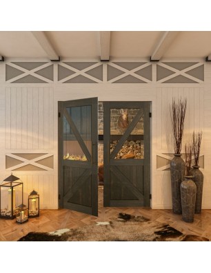 Pendeltür - Country Schwarz gebeizt Model 42