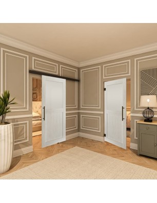 Pendeltür - Country Weiss Rustikal Model 24-modernes Zuhause