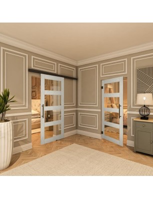 Pendeltür - Country Weiss Rustikal Model 31-modernes Zuhause