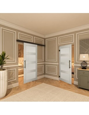 Pendeltür - Country Weiss Rustikal Model 35-modernes Zuhause