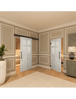 Pendeltür - Country Weiss Rustikal Model 65-modernes Zuhause