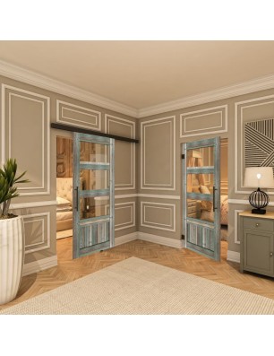 Pendeltür - Country Bunt geplankt Model 32-modernes Zuhause