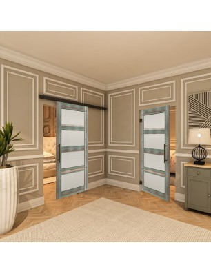 Pendeltür - Country Bunt geplankt Model 35-modernes Zuhause