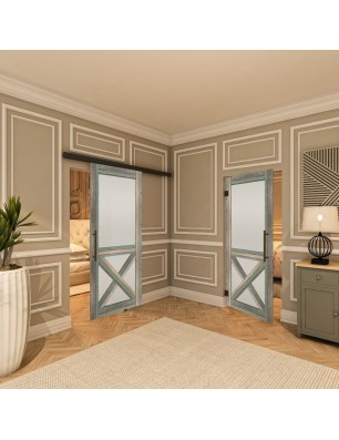 Pendeltür - Country Bunt geplankt Model 53-modernes Zuhause