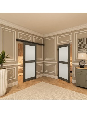 Pendeltür - Country Schwarz gebeizt Model 24