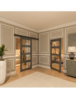 Pendeltür - Country Schwarz gebeizt Model 31