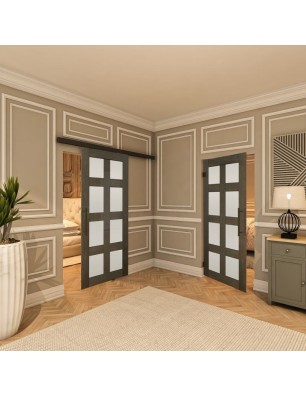 Pendeltür - Country Schwarz gebeizt Model 64