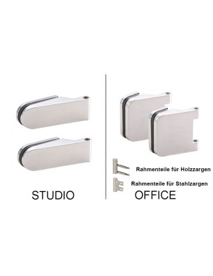 Glastürbeschlag OLIVER - Edelstahlfarbig