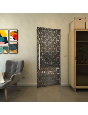 Pendeltür - Fineprint Model 001 Schwarz auf Klarglas