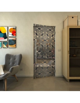 Pendeltür - Fineprint Model 005 Schwarz auf Klarglas