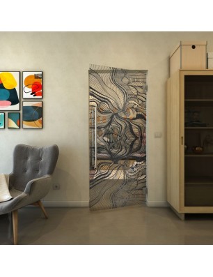 Pendeltür - Fineprint Model 010 Schwarz auf Klarglas