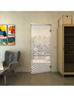 Pendeltür - Fineprint Model 011 Weiss auf Klarglas