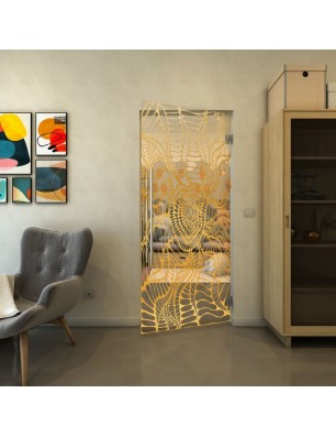 Pendeltür - Fineprint Model 012 Gold auf Klarglas