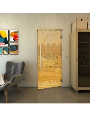 Pendeltür - Fineprint Model 015 Gold auf Klarglas