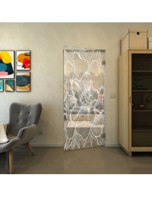 Pendeltür - Fineprint Model 020 Weiss auf Klarglas