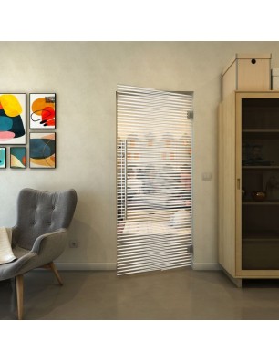 Pendeltür - Fineprint Model 022 Weiss auf Klarglas