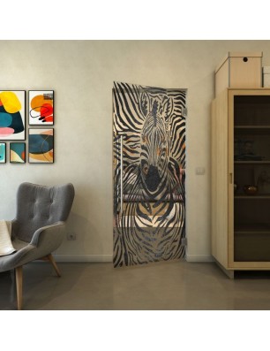 Pendeltür - Fineprint Model 023 Schwarz auf Klarglas