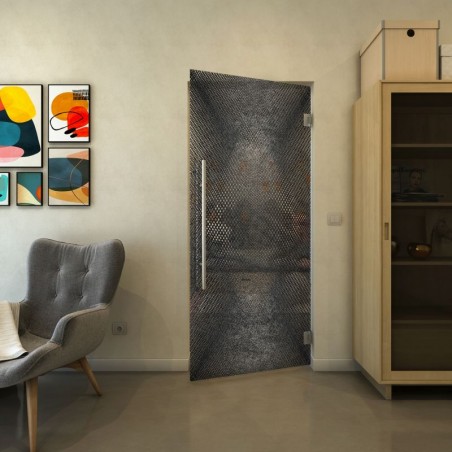 Pendeltür - Fineprint Model 025 Schwarz auf Klarglas