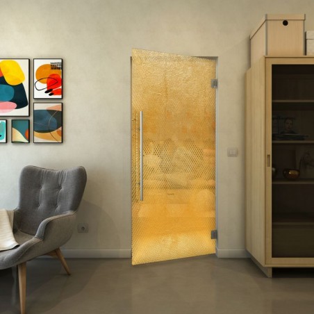 Pendeltür - Fineprint Model 025 Gold auf Klarglas