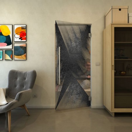 Pendeltür - Fineprint Model 026 Schwarz auf Klarglas