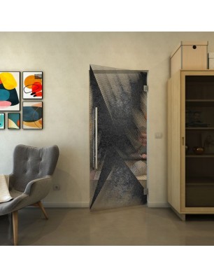 Pendeltür - Fineprint Model 026 Schwarz auf Klarglas