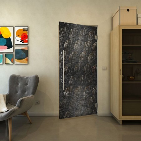 Pendeltür - Fineprint Model 029 Schwarz auf Klarglas