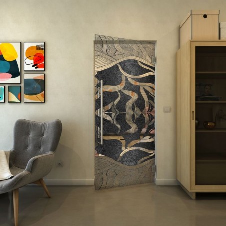 Pendeltür - Fineprint Model 031 Schwarz auf Klarglas