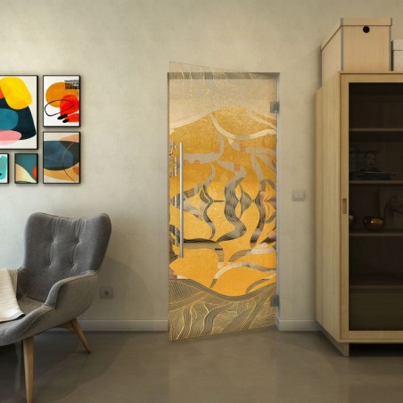 Pendeltür - Fineprint Model 031 Gold auf Klarglas