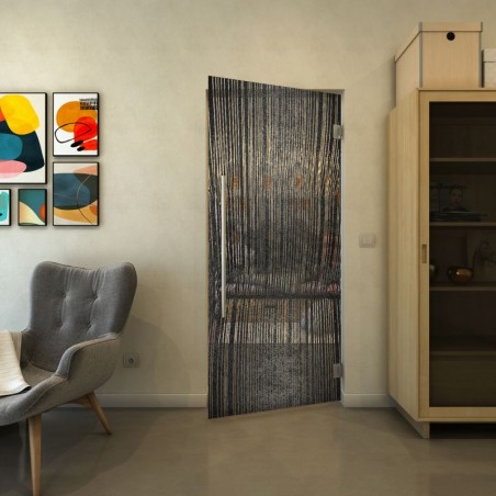 Pendeltür - Fineprint Model 032 Schwarz auf Klarglas