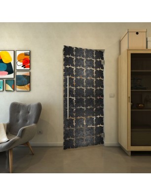 Pendeltür - Fineprint Model 033 Schwarz auf Klarglas