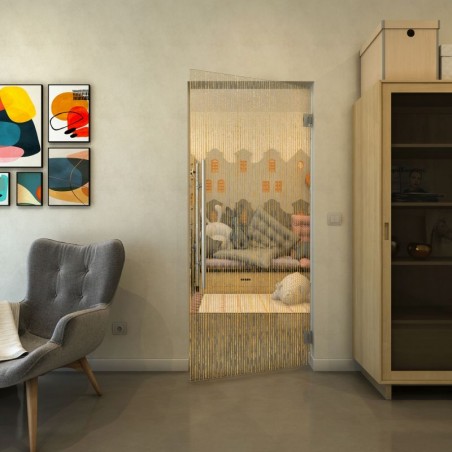 Pendeltür - Fineprint Model 035 Gold auf Klarglas