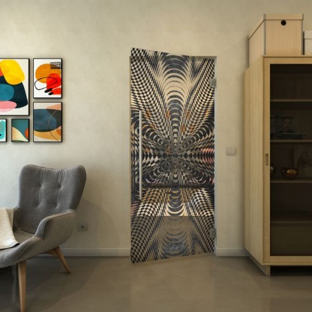 Pendeltür - Fineprint Model 037 Schwarz auf Klarglas