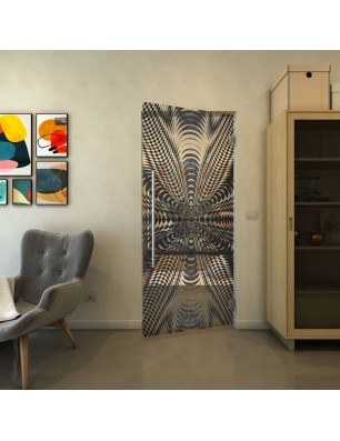 Pendeltür - Fineprint Model 037 Schwarz auf Klarglas