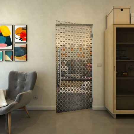 Pendeltür - Fineprint Model 038 Schwarz auf Klarglas